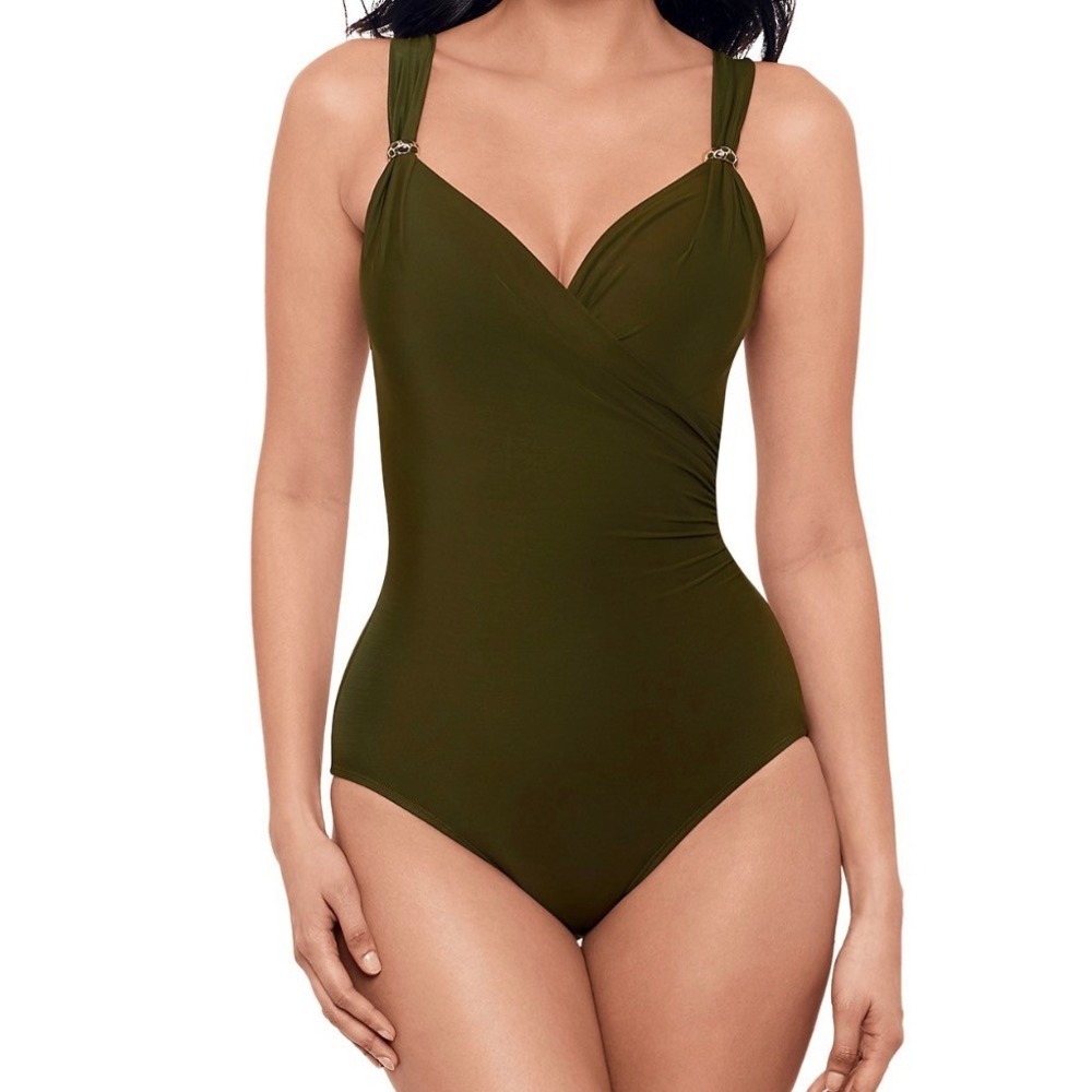 Miraclesuit Razzle Dazzle Siren One Piece Swimsuit Nori Green 6516617 Size 8 M